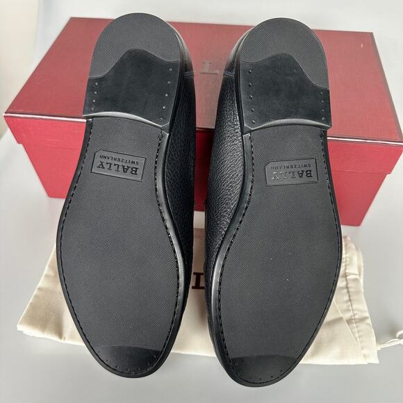 NIB Bally Crokett Men's Black Leather Loafers Size 7 - Picture 13 of 15